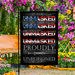 5KT. Unmasked Unmuzzled 30x40 Garden Flag Mockup 4