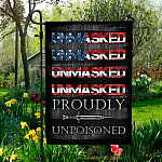 5KT. Unmasked Unmuzzled 30x40 Garden Flag Mockup 5