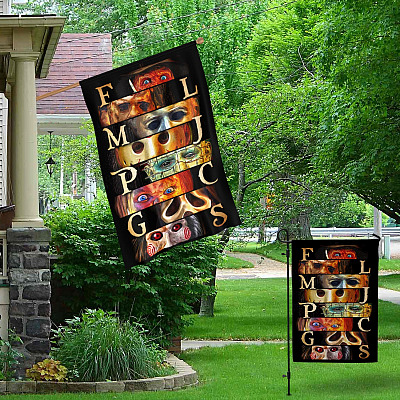 Alternative view of Halloween Horror Movie Characters Outdoor Indoor Decorative Garden Flag - House Flag - Wall Flag