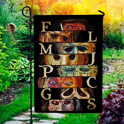 Halloween Horror Movie Characters Outdoor Indoor Decorative Garden Flag - House Flag - Wall Flag
