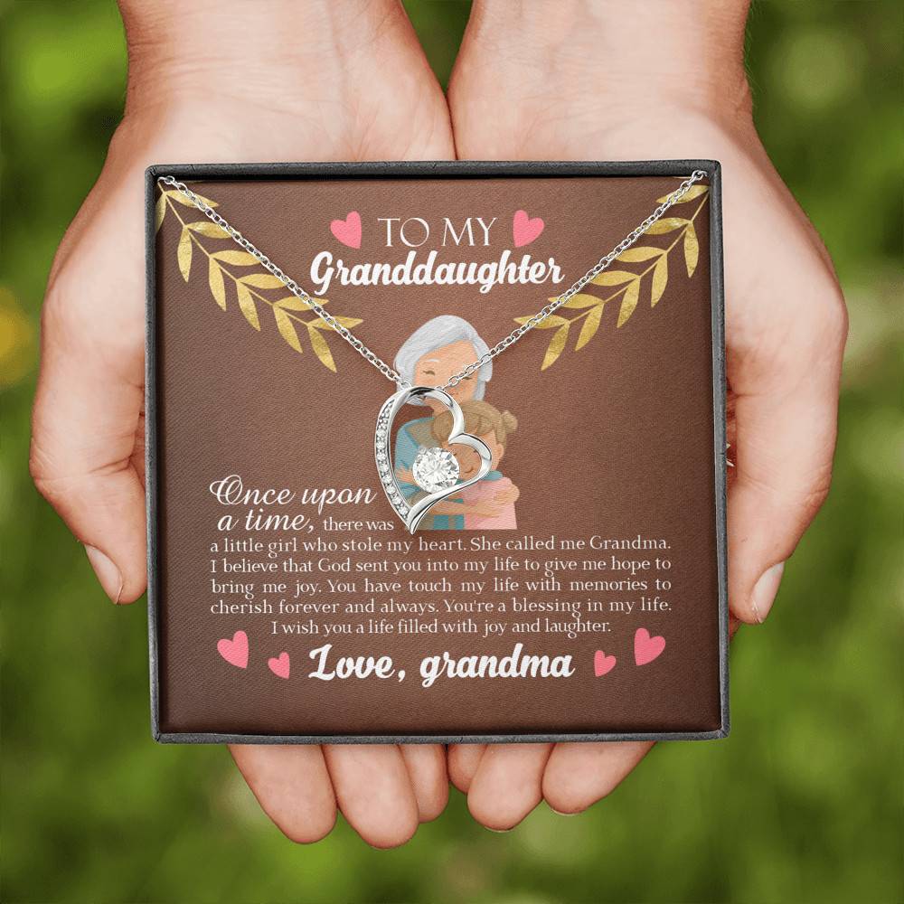 To My Granddaughter Once Upon A Time There Was A Little Girl Who Stole My Heart Forever Love Necklace