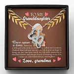 To My Granddaughter Once Upon A Time There Was A Little Girl Who Stole My Heart Double Hearts Necklace - Double Hearts Necklace