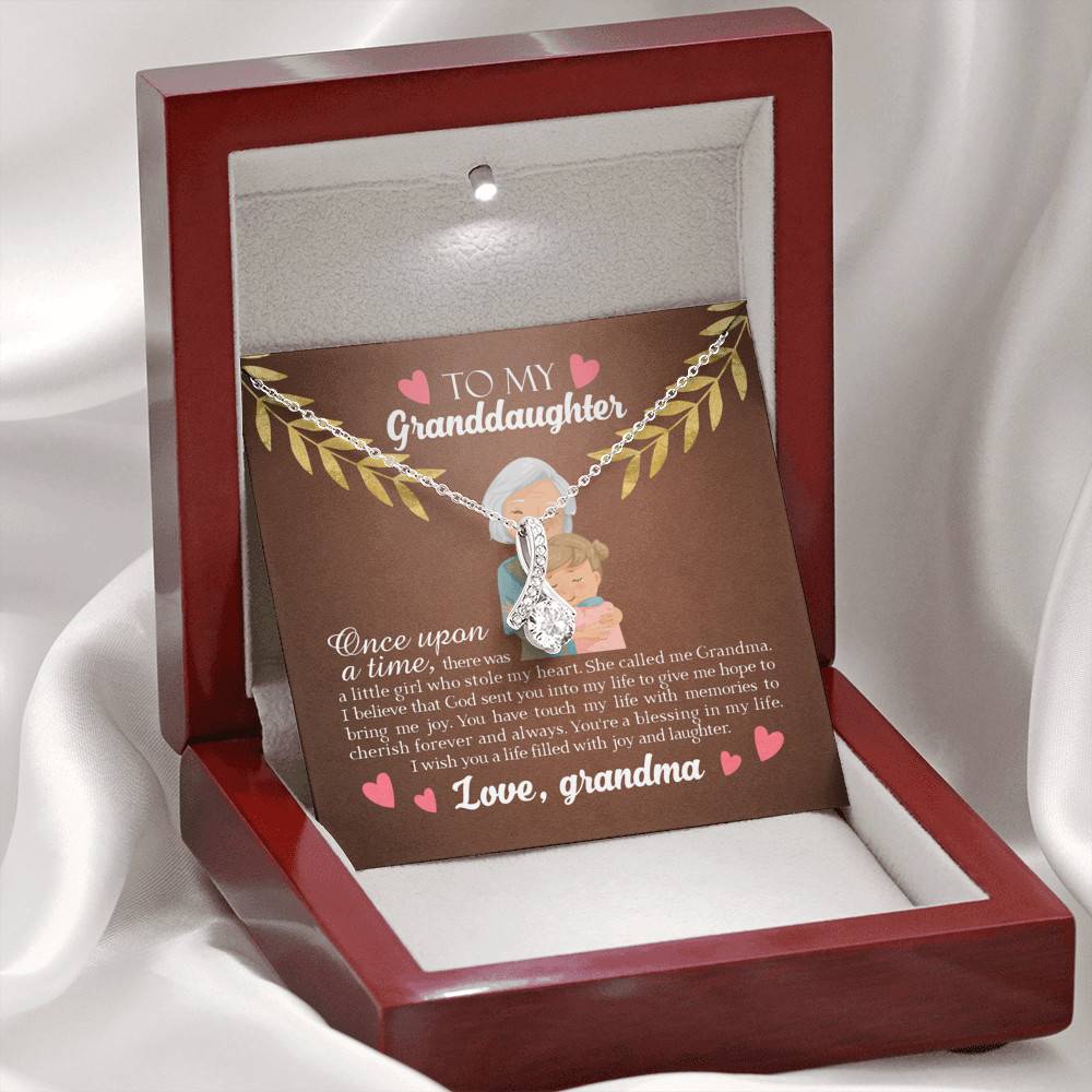To My Granddaughter Once Upon A Time There Was A Little Girl Who Stole My Heart Alluring Beauty Necklace