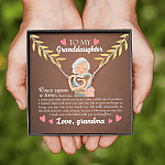 To My Granddaughter Once Upon A Time There Was A Little Girl Who Stole My Heart Joined Interlocking Hearts Necklace