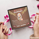 To My Granddaughter Once Upon A Time There Was A Little Girl Who Stole My Heart Joined Interlocking Hearts Necklace