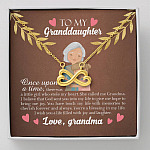 To My Granddaughter Once Upon A Time There Was A Little Girl Who Stole My Heart Infinity Heart Pendant Necklace - Infinity Heart Necklace (18K Yellow Gold)