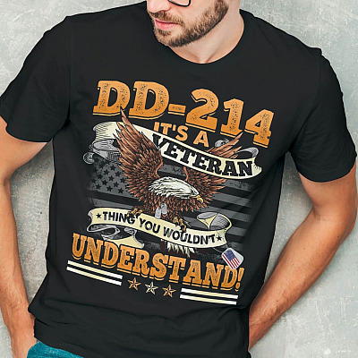 Alternative view of DD-214 It's A Veteran Thing You Wouldn't Understand Eagle T-Shirt - Proud US Veteran Shirt