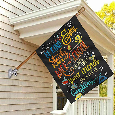 Alternative view of Welcome Back To School Colorful Garden Flag - Back to School Banner House Flag - Wall Flag
