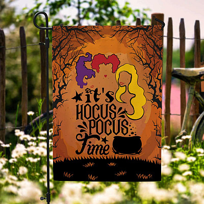 It's Hocus Pocus Time Witches Halloween Garden Flag - Sanderson Sisters House Flag - Wall Flag