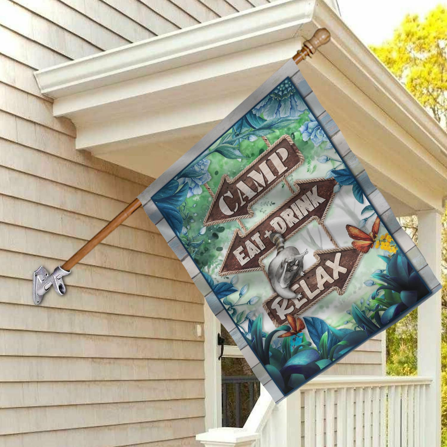 7KNG. Camp Relax House Flag Mockup 2