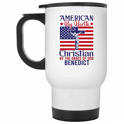 14 oz. White Travel Mug