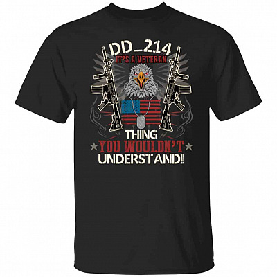 DD-214 Veteran, Black, Unisex T-Shirt