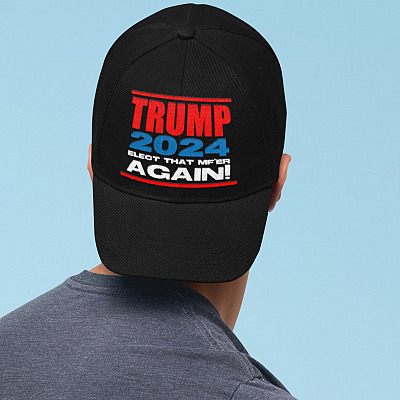 Alternative view of Political Elect That MF-ER Again Trump 2024 Twill Cap - High-Profile Snapback Hat - Trucker Hat