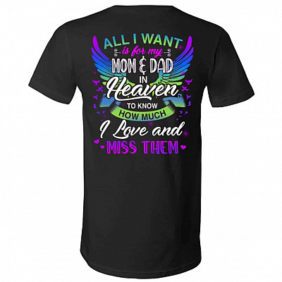 All I Want Is For My Mom A V-Neck, Black, V-Neck T-Shirt