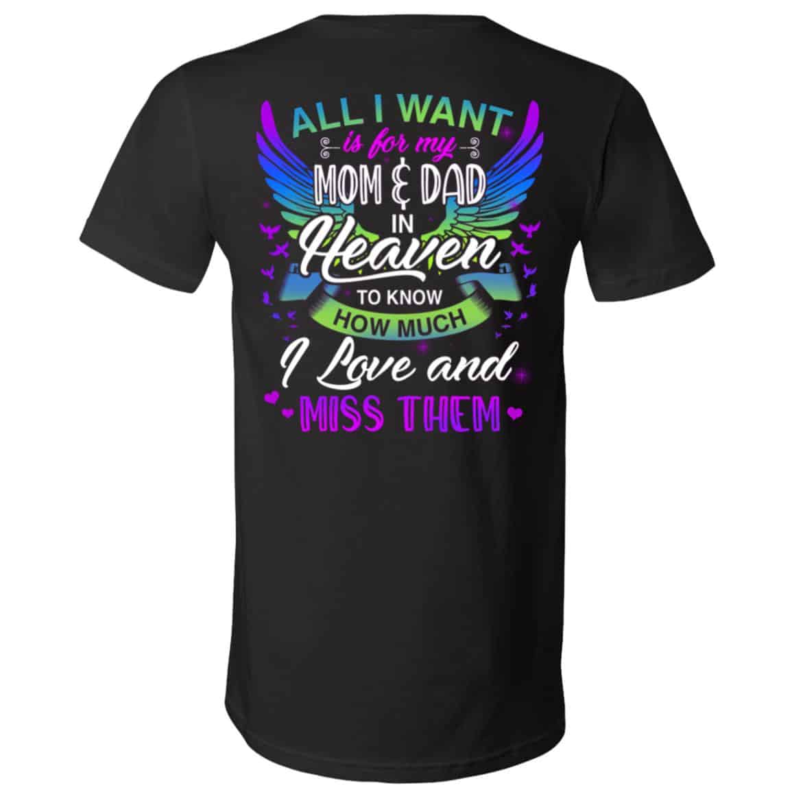 All I Want Is For My Mom A V-Neck, Black, V-Neck T-Shirt