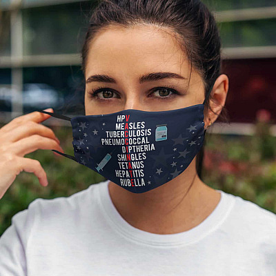 Yes To Vaccines Pro Vaccination Thanks Science Reusable Washable Custom Printed Cloth Face Mask