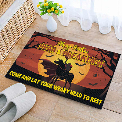 Alternative view of Sleepy Hollow Dead and Breakfast Come and Lay Your Weary Head Indoor Outdoor Decorative Doormat