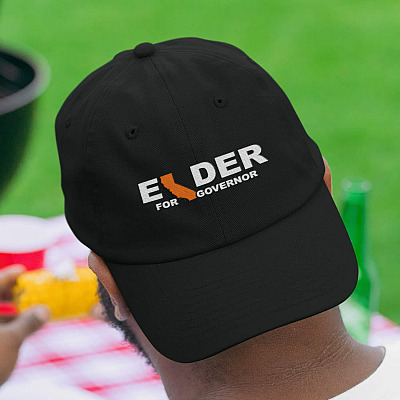 Larry Elder For Governor Of California Twill Cap - High-Profile Snapback Hat - CA Governor Election Hat