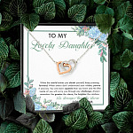 From Mom To My Lovely Daughter When The World Makes You Doubt Yourself Interlocking Hearts Pendant Necklace