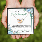 From Mom To My Lovely Daughter When The World Makes You Doubt Yourself Interlocking Hearts Pendant Necklace