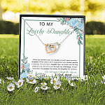 From Mom To My Lovely Daughter When The World Makes You Doubt Yourself Interlocking Hearts Pendant Necklace