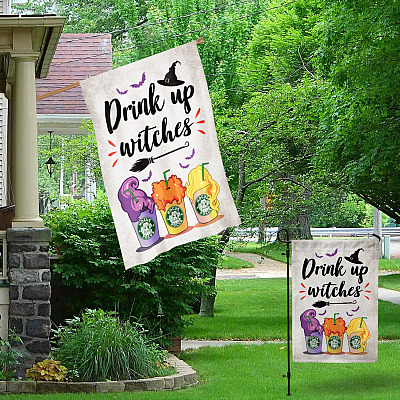 Alternative view of Halloween Drink Up Witches Hocus Pocus Outdoor Indoor Garden Flag - Sanderson Sisters House Flag - Wall Flag