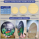 Circle & Custom Shaped Wooden Door Sign Sample