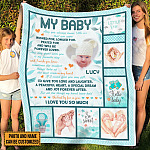 Custom Photo Baby Blanket I Love You So Much Fleece Blanket - Sherpa Blanket - Woven Blanket
