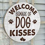 3MH. Dog Kisses Sign Door Sign Mockup 14