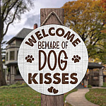 3MH. Dog Kisses Sign Door Sign Mockup 3