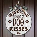 3MH. Dog Kisses Sign Door Sign Mockup 7