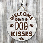 3MH. Dog Kisses Sign Door Sign Mockup 8