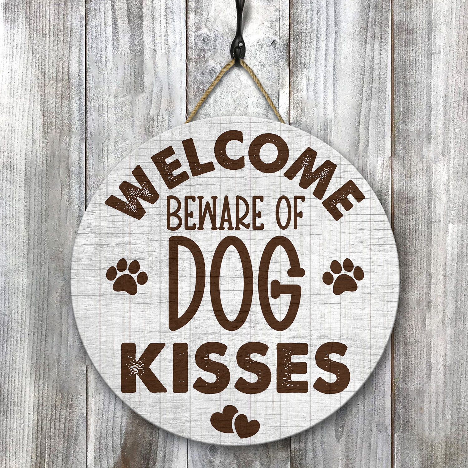 3MH. Dog Kisses Sign Door Sign Mockup 8