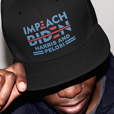 Impeach Biden Harris and Pelosi Funny Political Twill Cap - High-Profile Snapback Hat