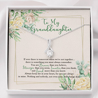 To My Granddaughter From Grandma Grandpa Grandparents You Are Always In Mine Alluring Beauty Necklace - Alluring Beauty Necklace