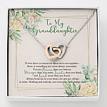 To My Granddaughter From Grandma Grandpa Grandparents Always In Mine Interlocking Hearts Pendant Necklace - Interlocking Hearts Necklace