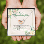 To My Granddaughter From Grandma Grandpa Grandparents Always In Mine Interlocking Hearts Pendant Necklace