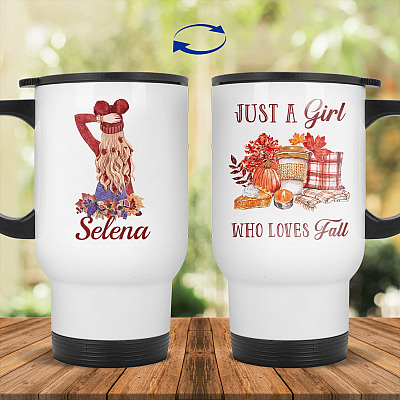 14 oz. White Travel Mug