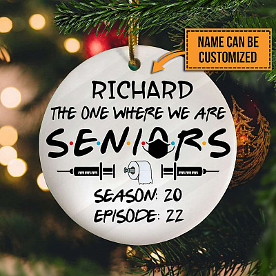 Personalized Name the One Where We Are Seniors Season 20 Episode 22 Decorative Ornament - Holiday Flat Circle Ornament