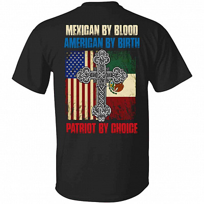 Mexican By Blood American BShirt, Black, Unisex T-Shirt