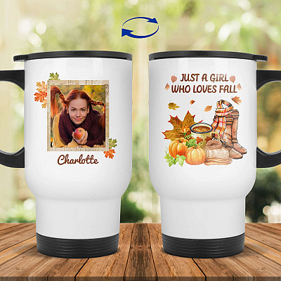 14 oz. White Travel Mug