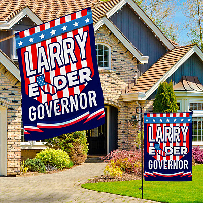 Alternative view of Larry Elder For California Governor Outdoor Garden Flag - House Flag - Wall Flag