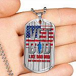 Vet Bod Like Dad Bod But More Knee Pain Dog Tag Pendant Necklace - Veteran Dad Necklace