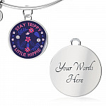 Stay Trippie Little Hippie Peace Sign Floral Circle Pendant Necklace