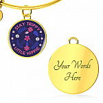 Stay Trippie Little Hippie Peace Sign Floral Circle Pendant Necklace