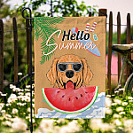 3HP. Hello Summer Garden Flag Mockup 6