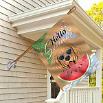 3HP. Hello Summer House Flag Mockup 2