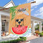 3HP. Hello Summer House Flag Mockup 3