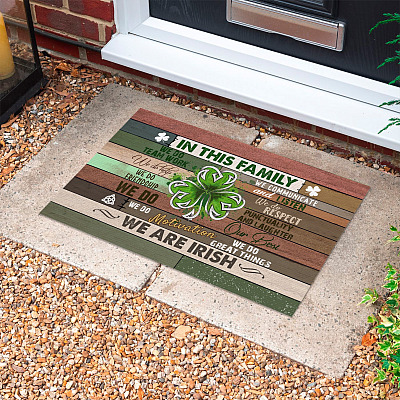 Alternative view of In This Family Irish Indoor Outdoor Decorative Doormat - Funny Irish Welcome Doormat