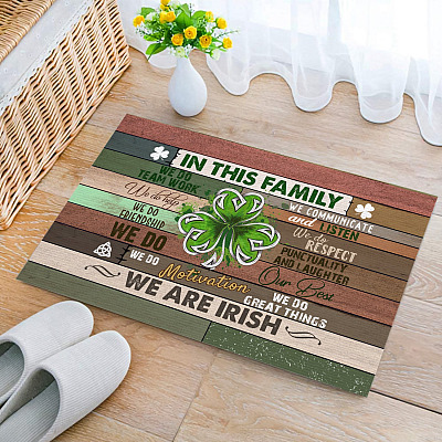 In This Family Irish Indoor Outdoor Decorative Doormat - Funny Irish Welcome Doormat